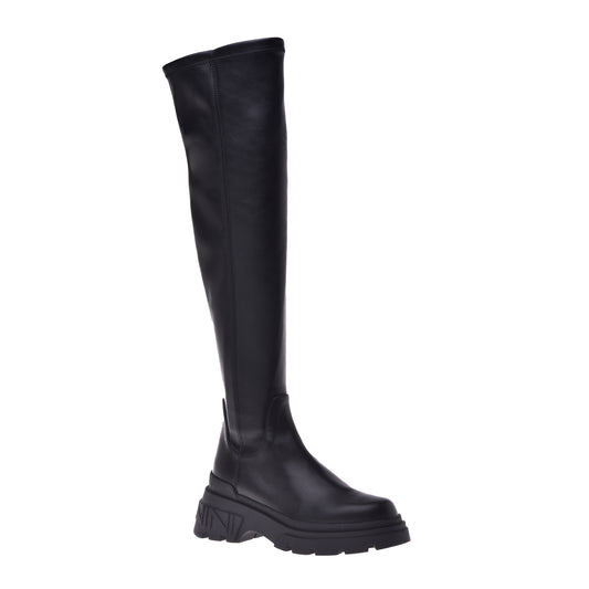 Botte noire en cuir de veau