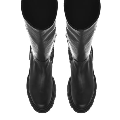 Botte noire en cuir de veau