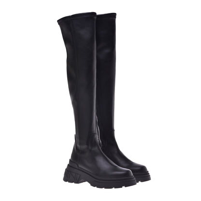 Botte noire en cuir de veau