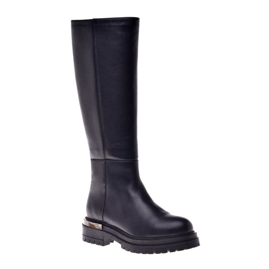 Botte noire en cuir de veau