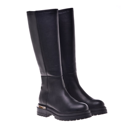 Botte noire en cuir de veau