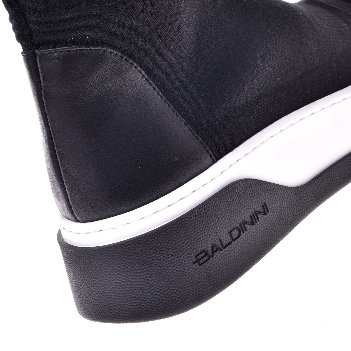 Boot in fabric and black leather