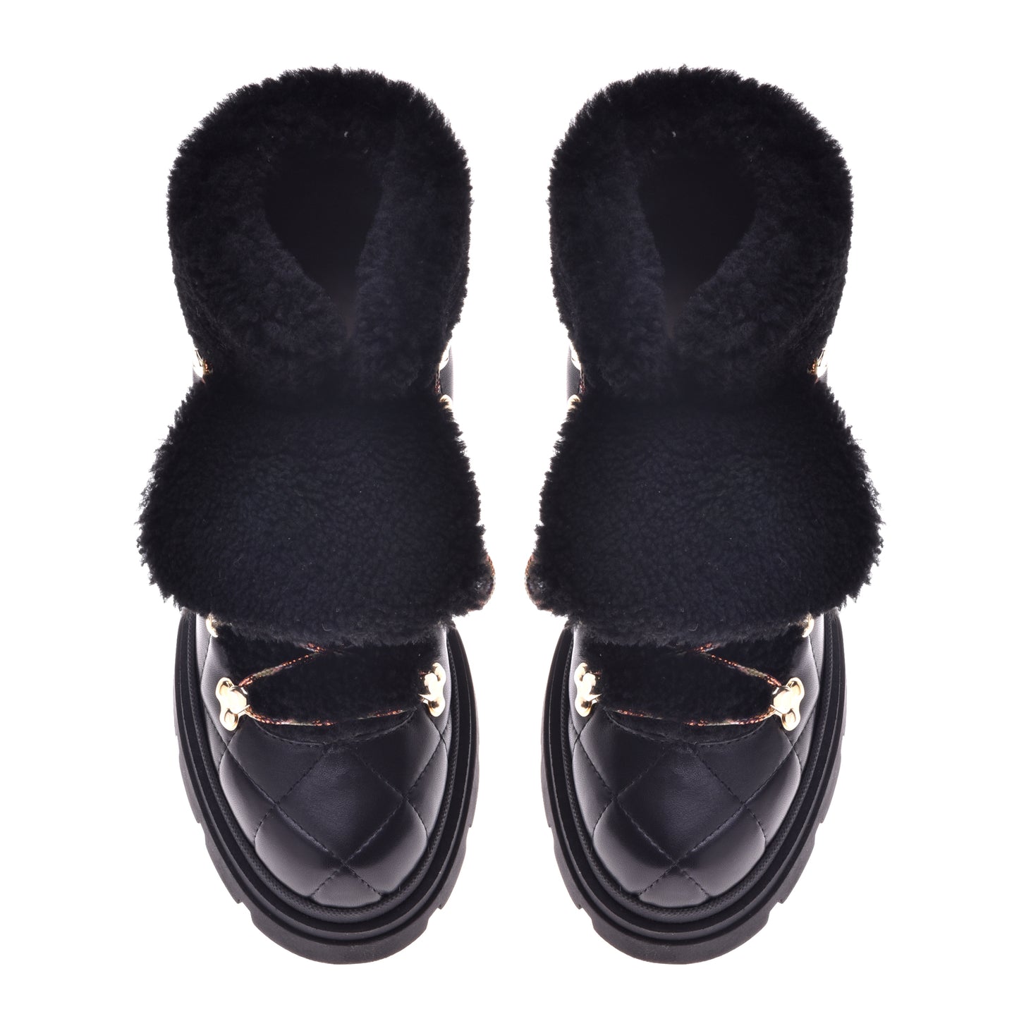 Black leather ankle boot