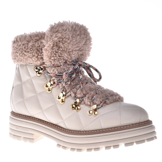 Bottine beige en cuir