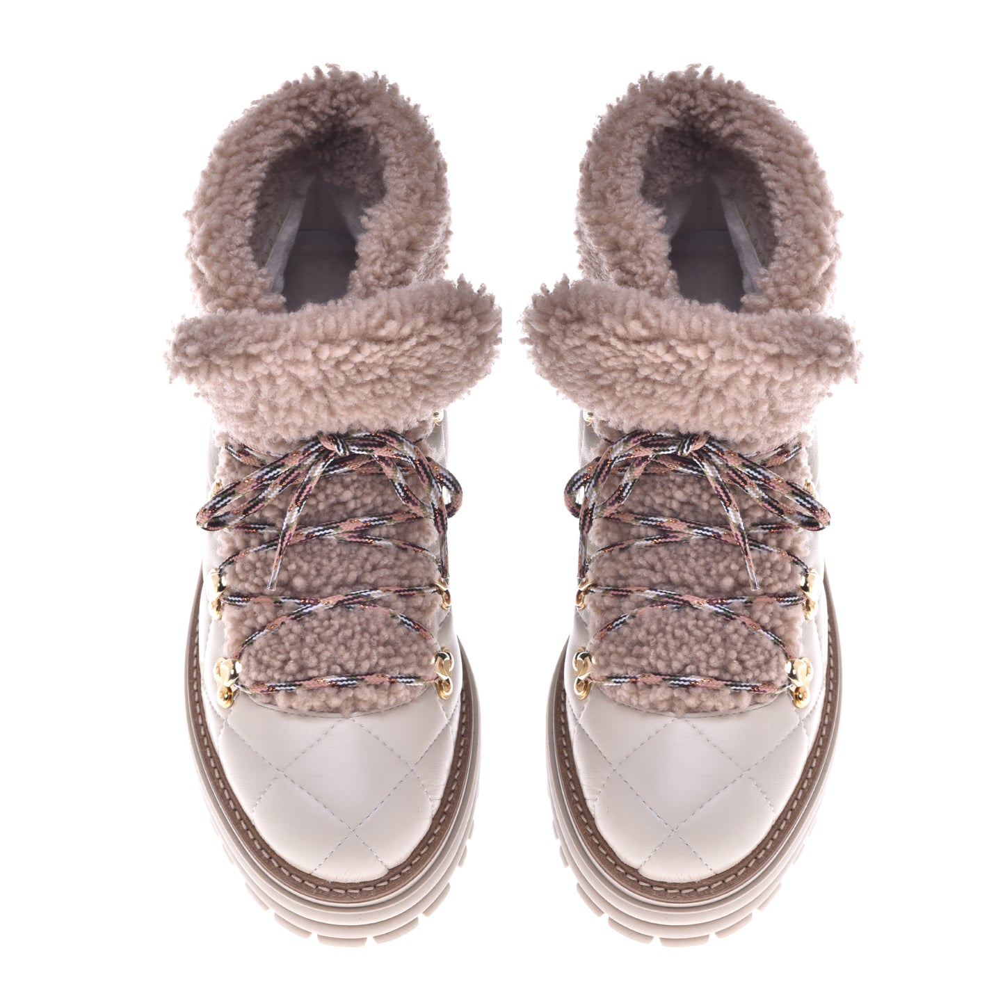 Bottine beige en cuir
