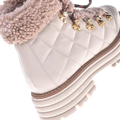 Bottine beige en cuir