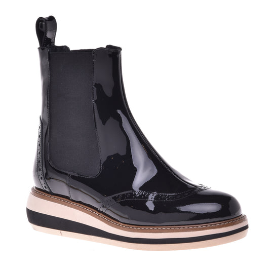 Black calfskin ankle boots