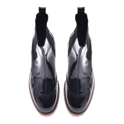 Black calfskin ankle boots