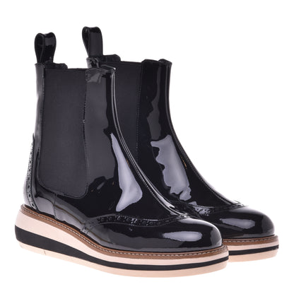 Black calfskin ankle boots