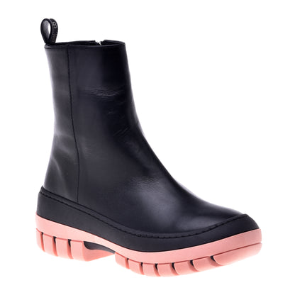 Black calfskin ankle boots