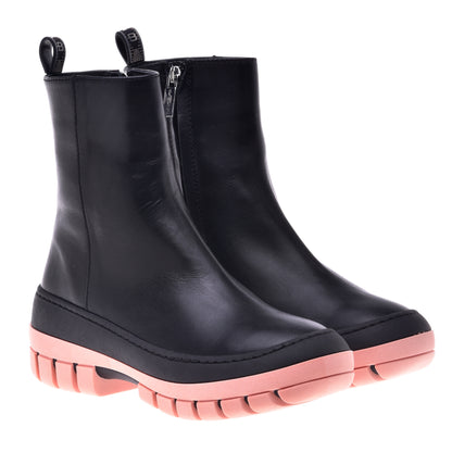 Black calfskin ankle boots