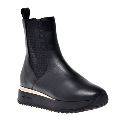 Black calfskin ankle boots