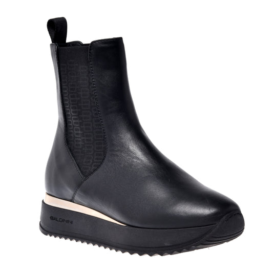 Black calfskin ankle boots
