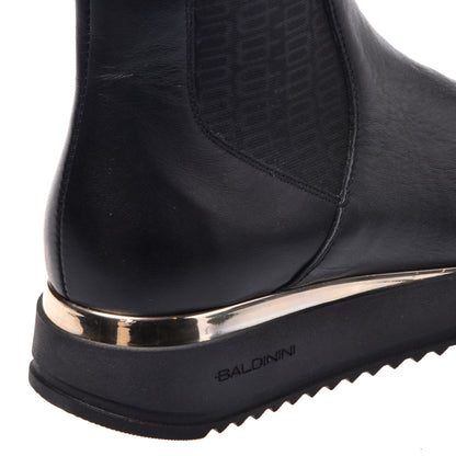 Black calfskin ankle boots