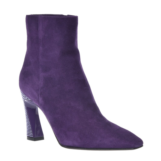 Ankle boots in violet suede