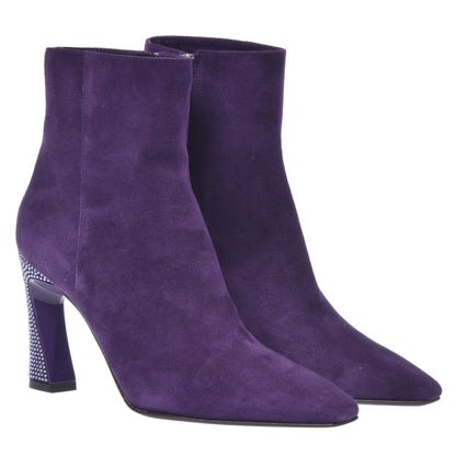 Ankle boots in violet suede
