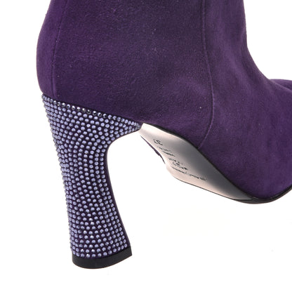 Ankle boots in violet suede