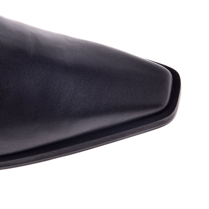 Black calfskin ankle boots