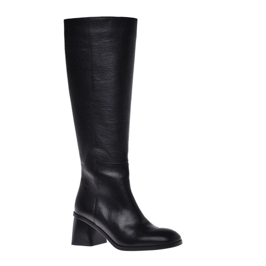 Bottes en cuir de veau noir