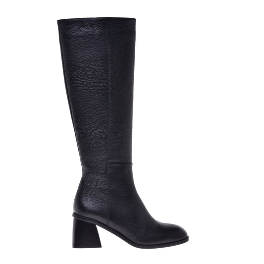 Bottes en cuir de veau noir