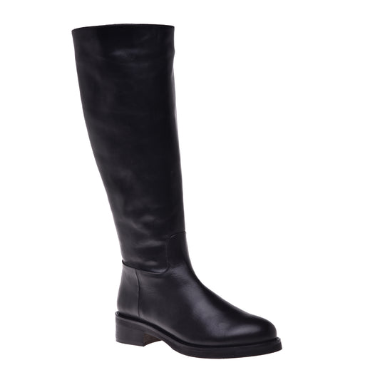 Bottes en cuir de veau noir