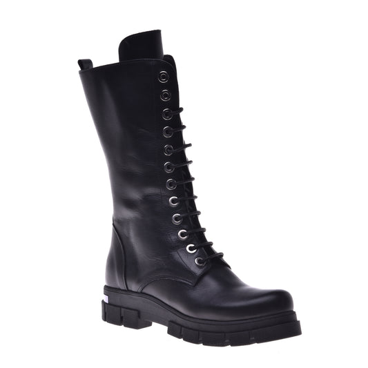 Bottes en cuir de veau noir
