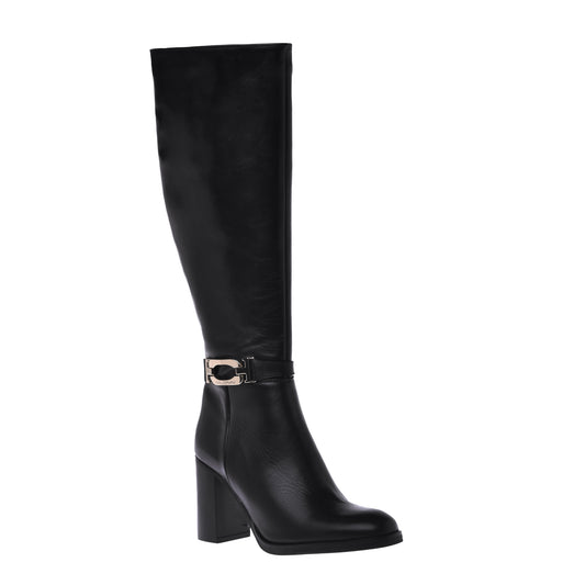 Bottes en cuir de veau noir