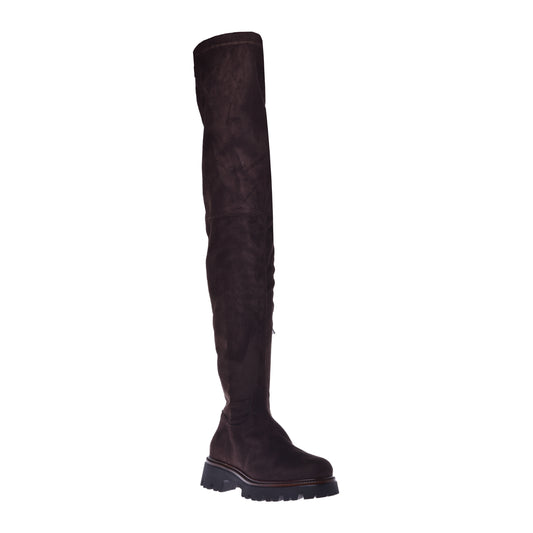 Bottes en daim marron foncé