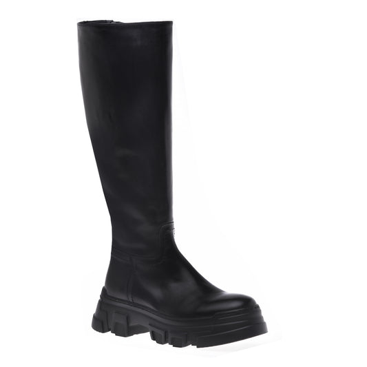 Bottes en cuir de veau noir