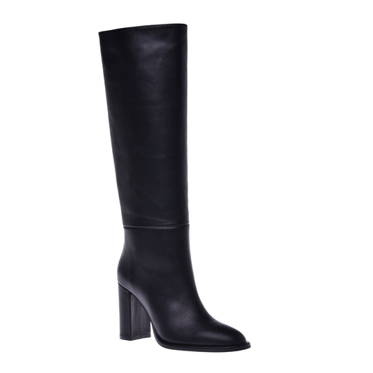 Bottes en cuir de veau noir