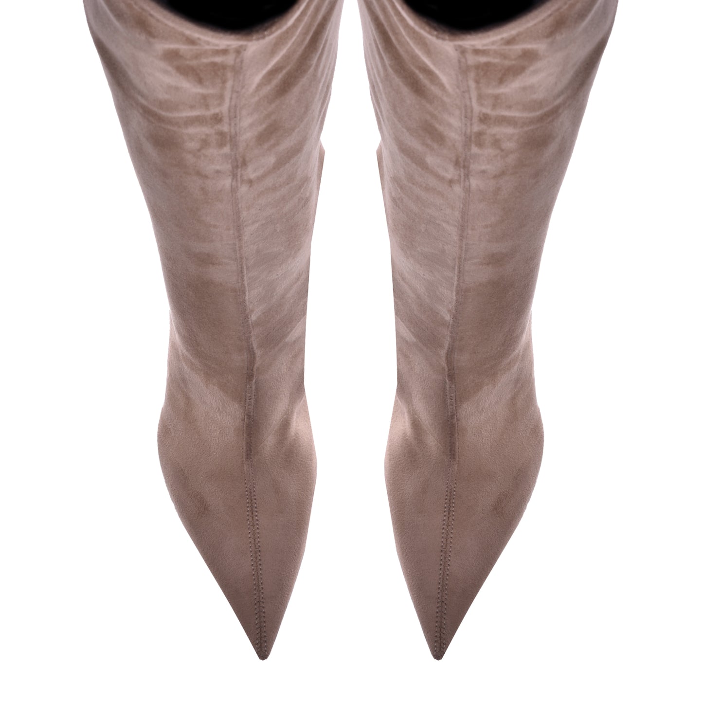 Stretch cream eco-leather boots