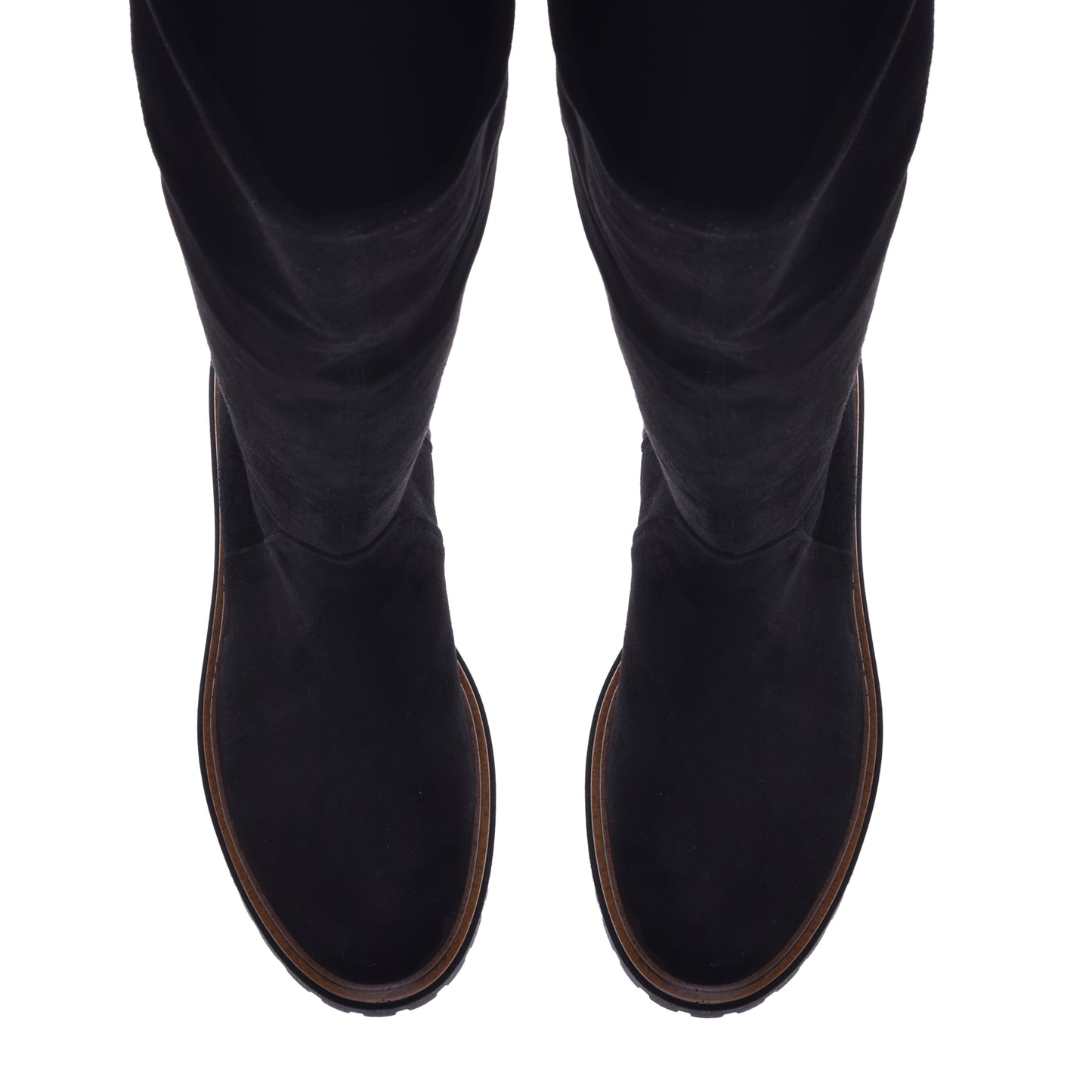 Black suede boots