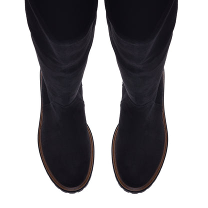 Black suede boots