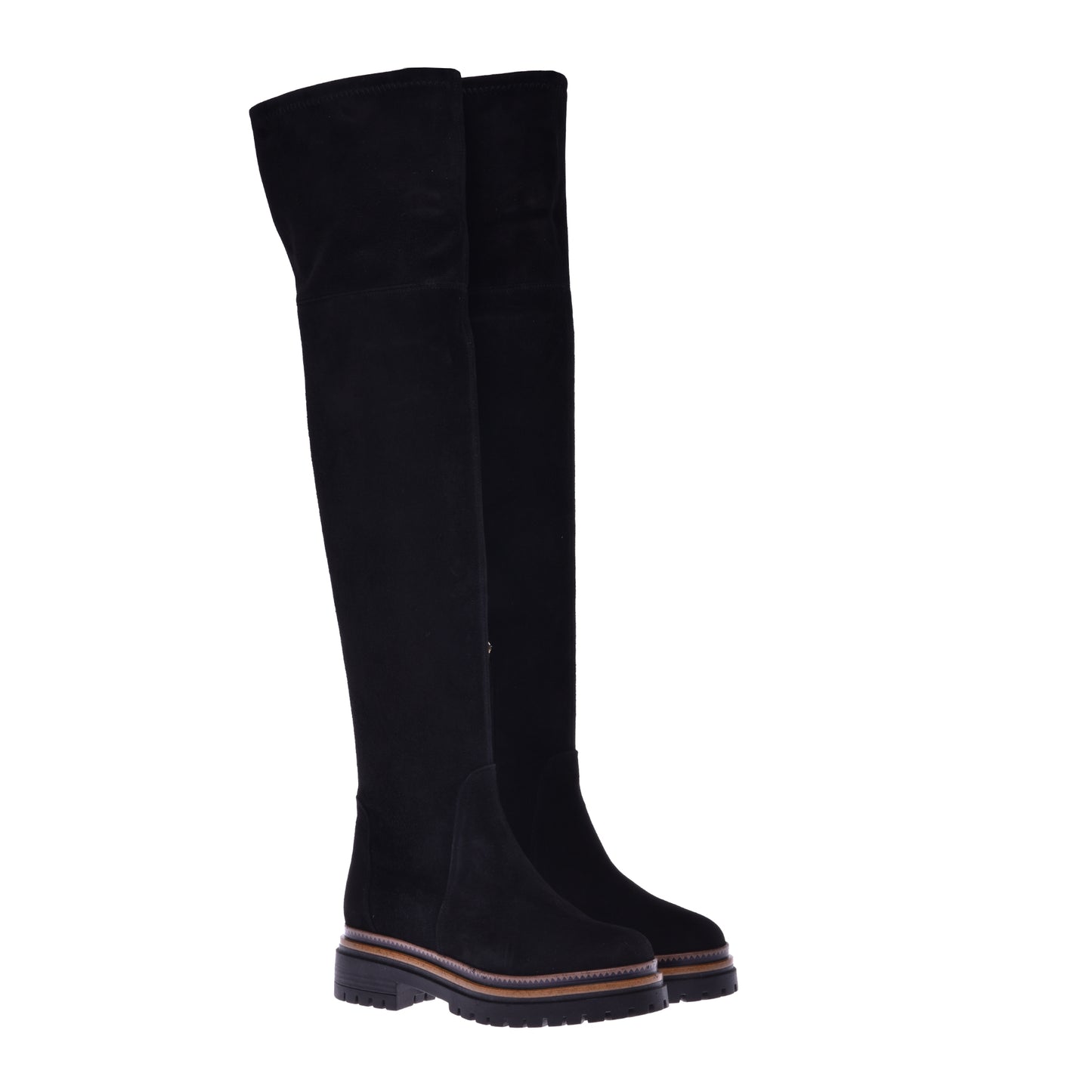 Black suede boots
