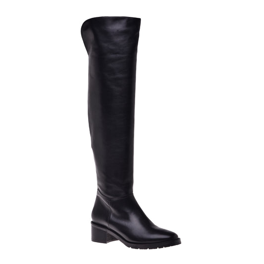 Bottes en cuir de veau noir