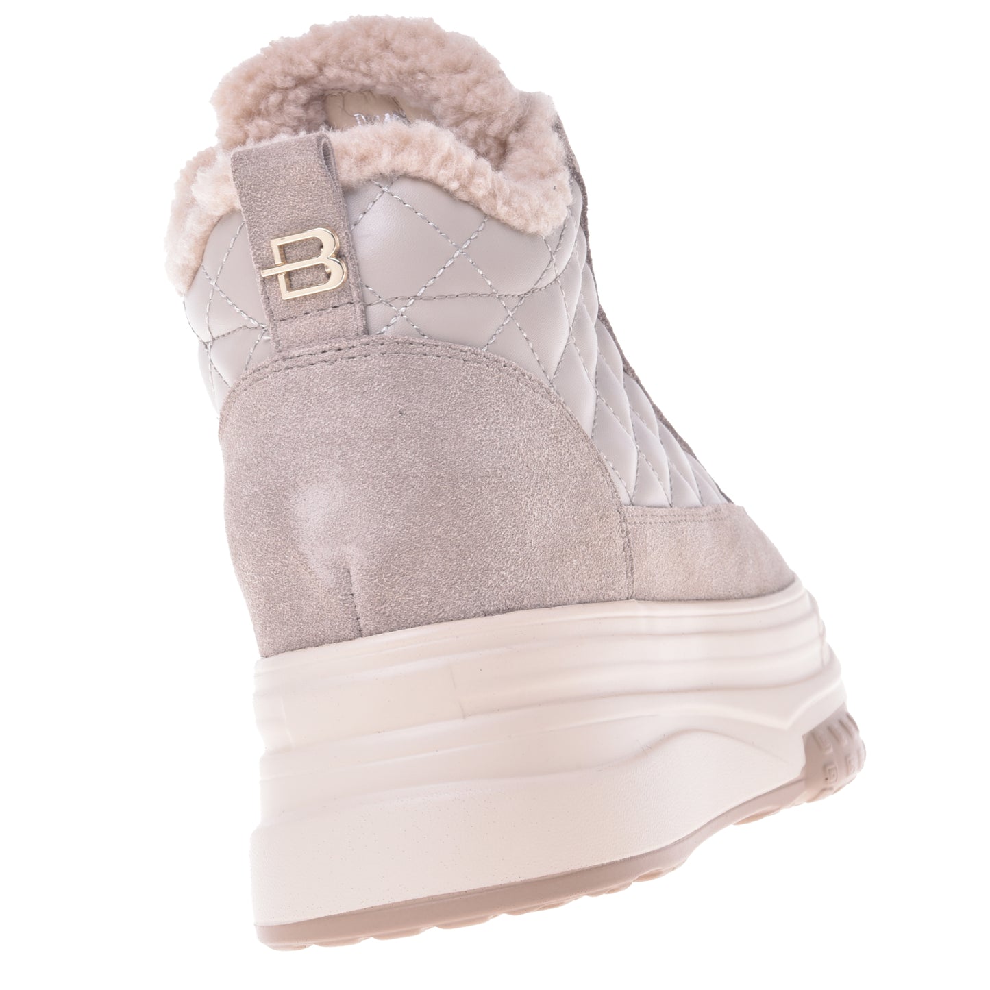 Sneakers en daim et nappa taupe