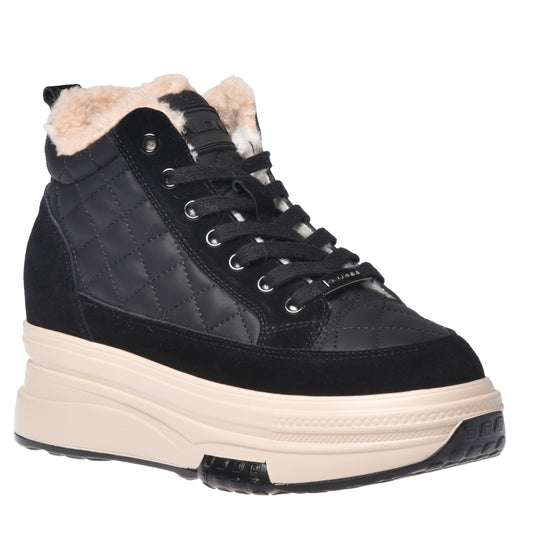 Sneakers en daim et nappa noir