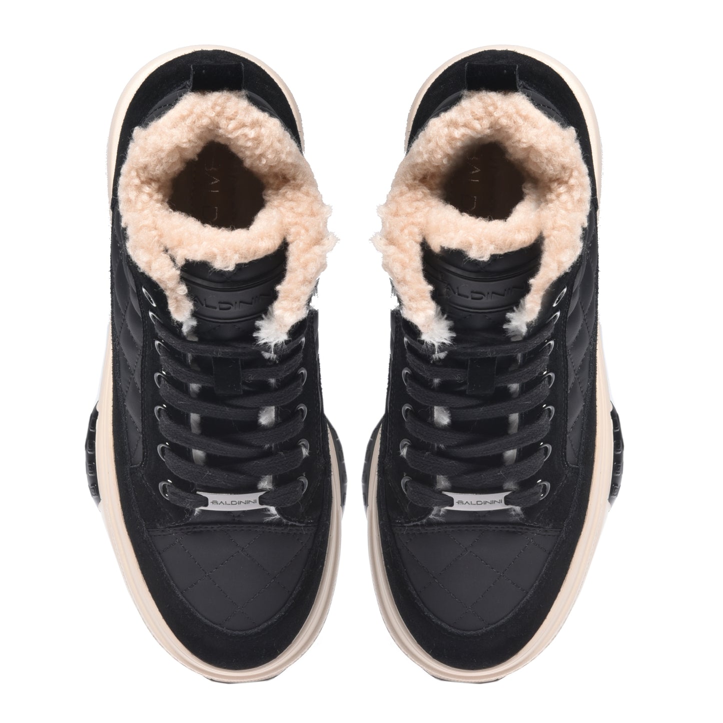 Sneakers en daim et nappa noir