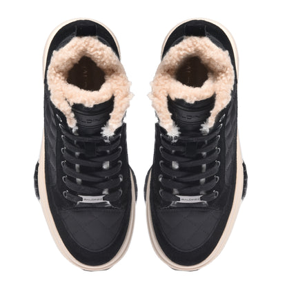 Sneakers en daim et nappa noir