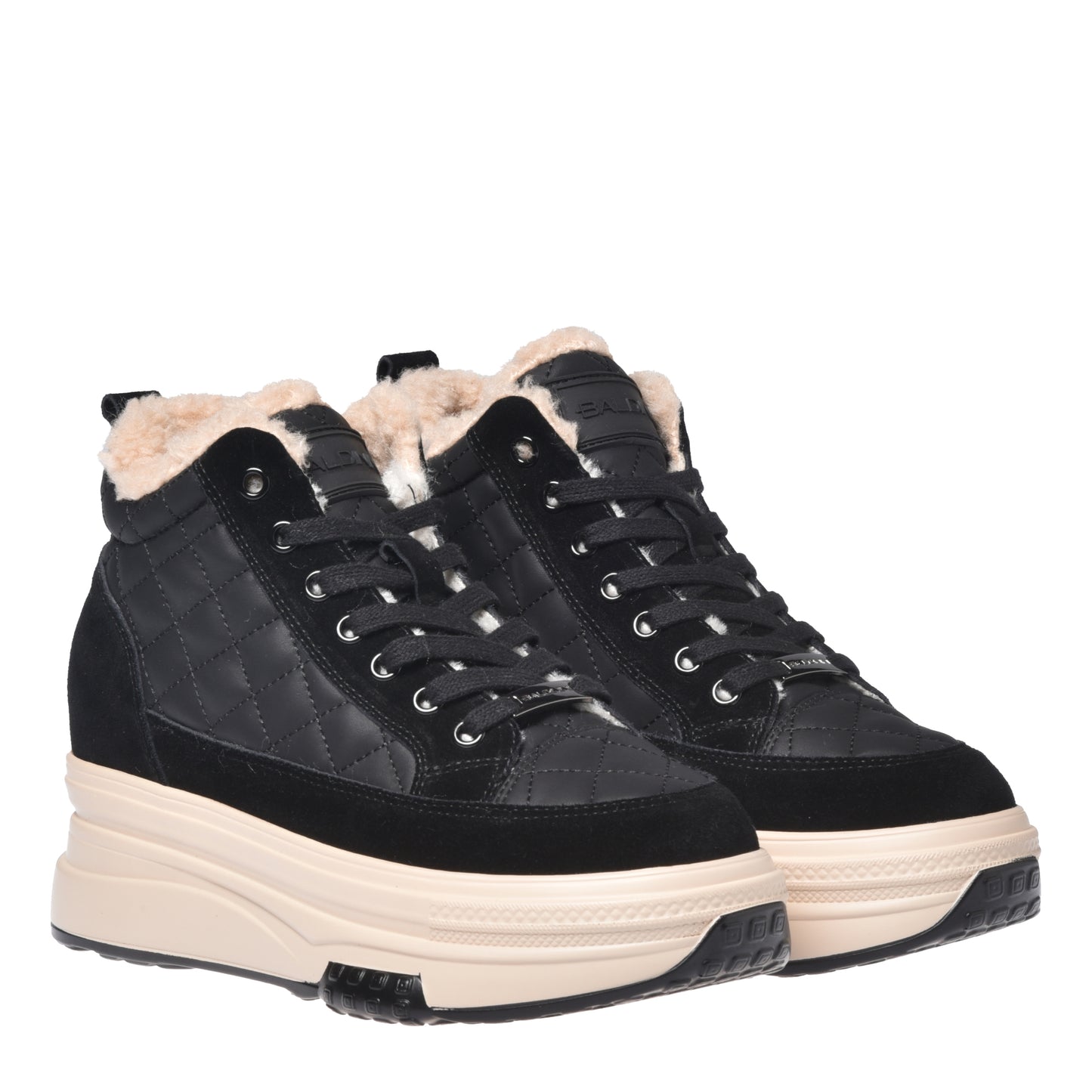 Sneakers en daim et nappa noir