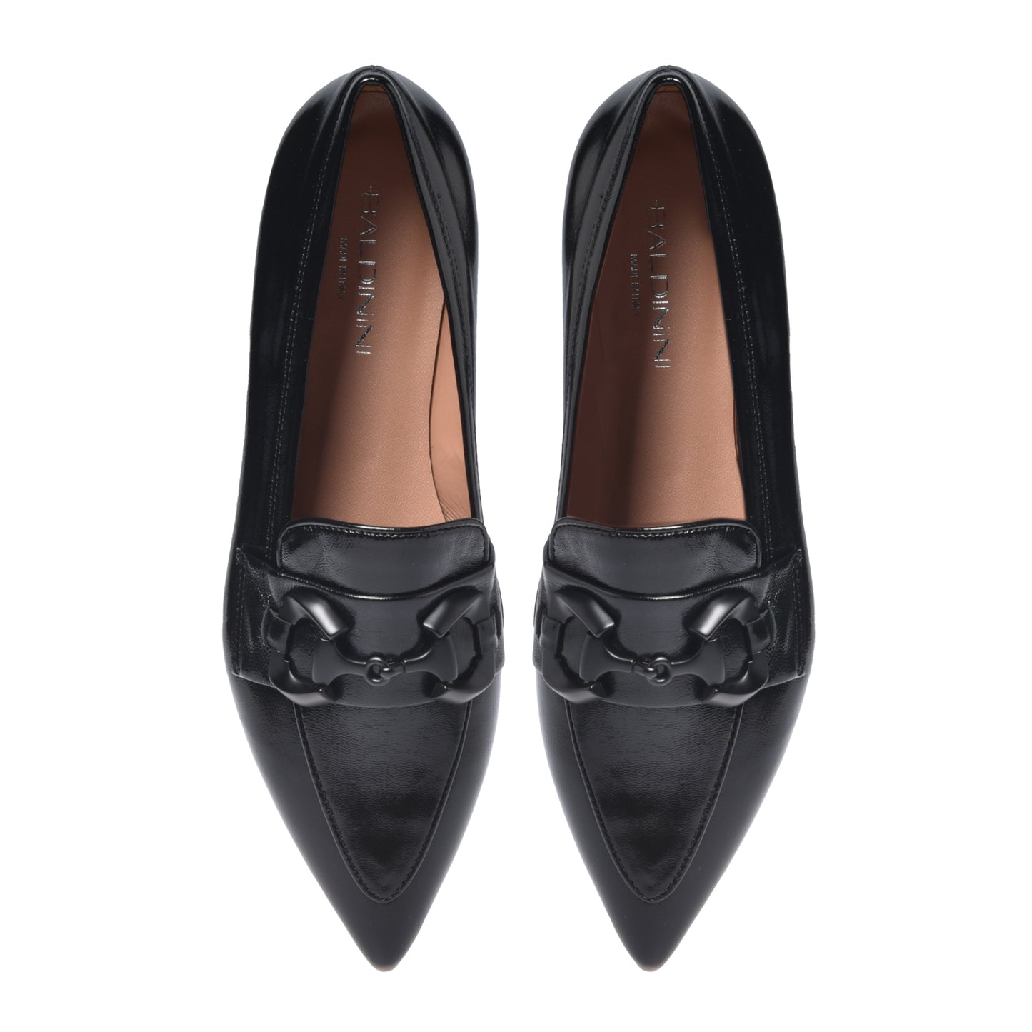 Ballerines en cuir verni noir