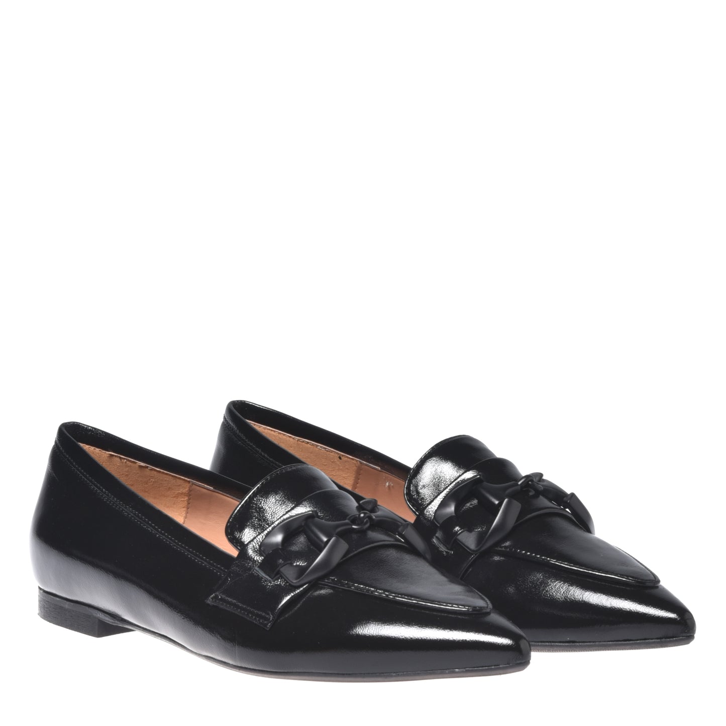 Ballerines en cuir verni noir