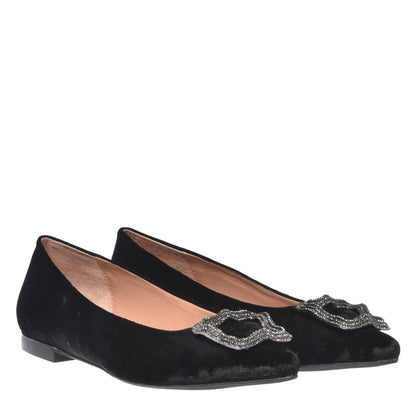 Ballerines en velours noir