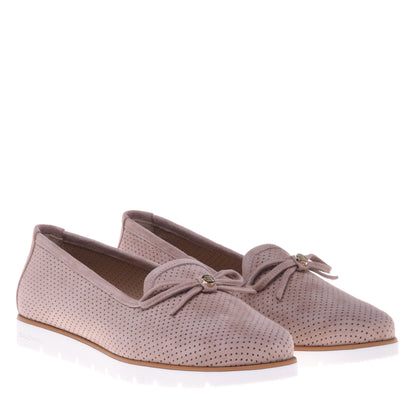 Ballerines nude en nubuck