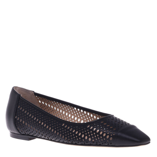 Ballerines noires en cuir de veau