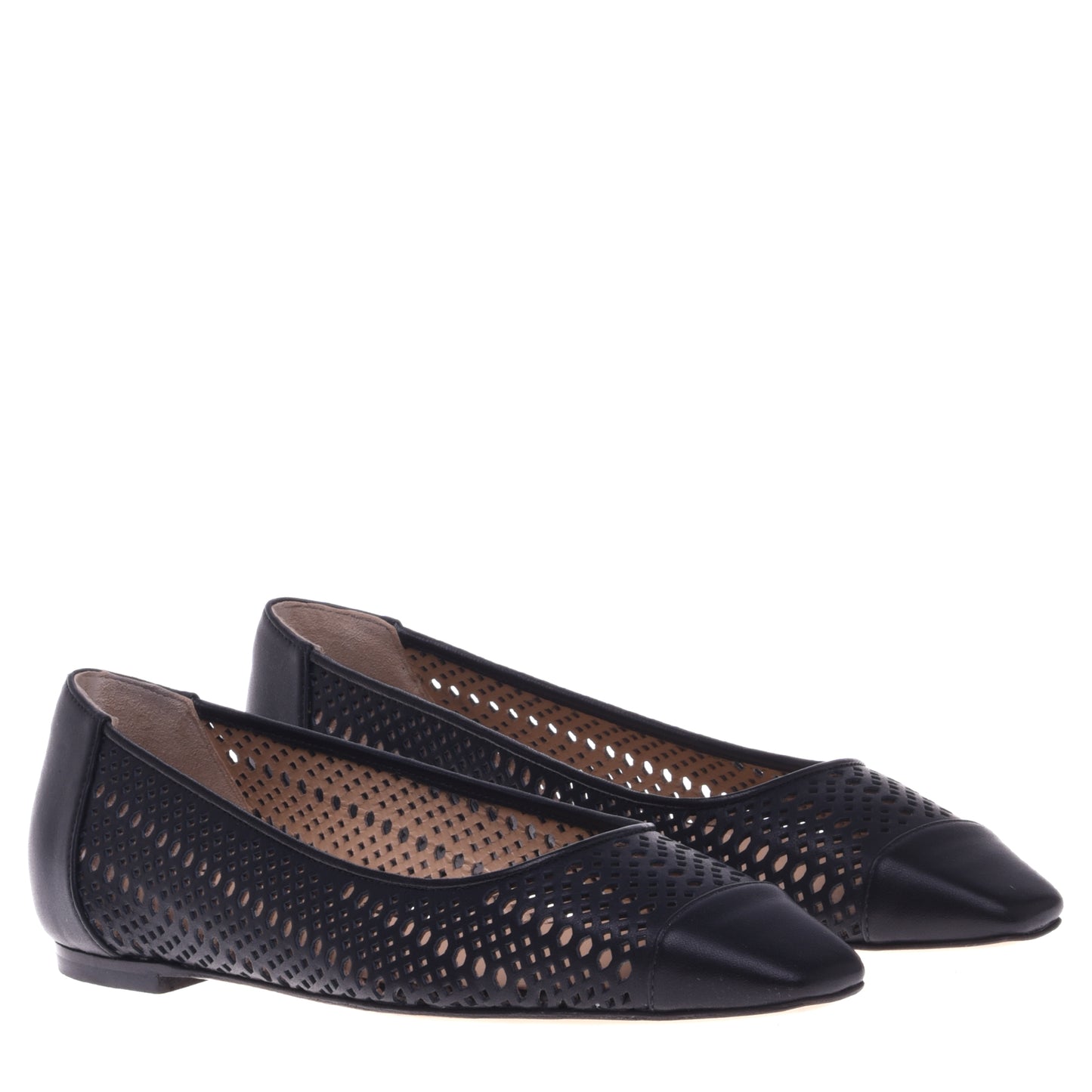 Ballerines noires en cuir de veau