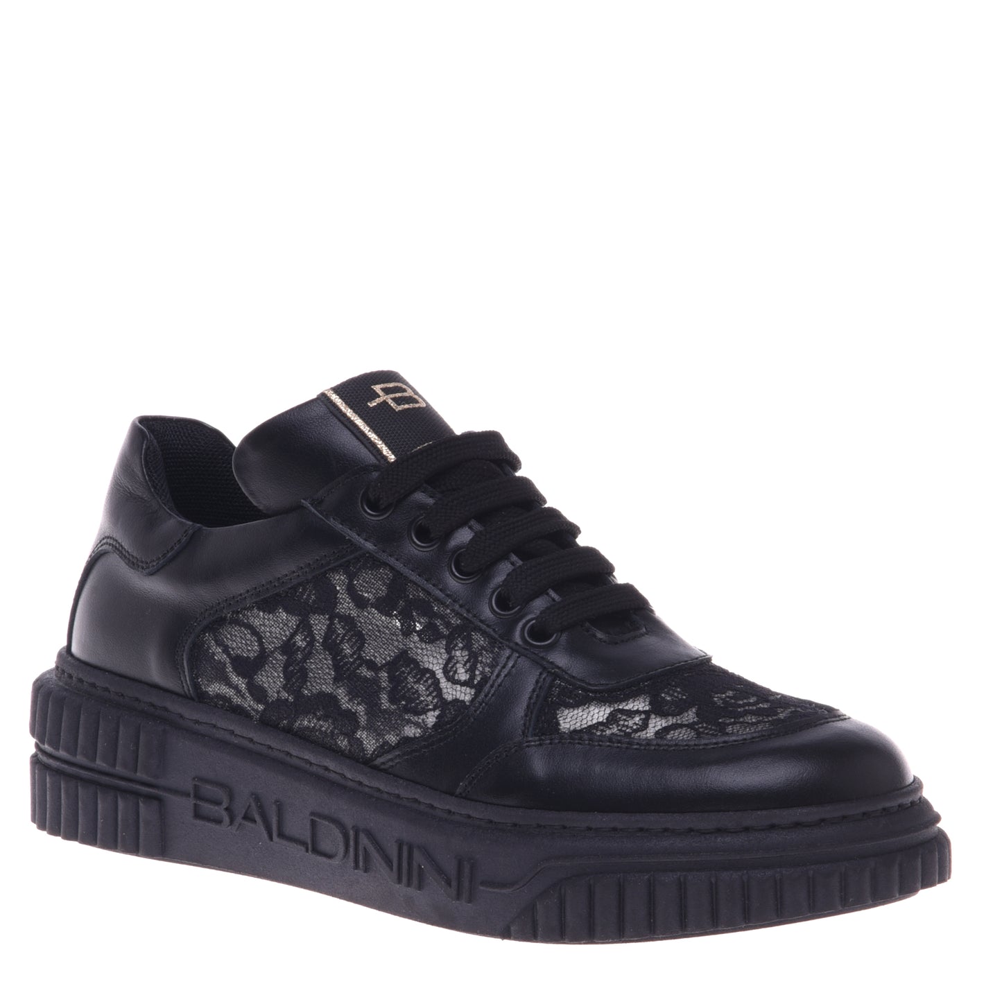 Sneakers noires en dentelle