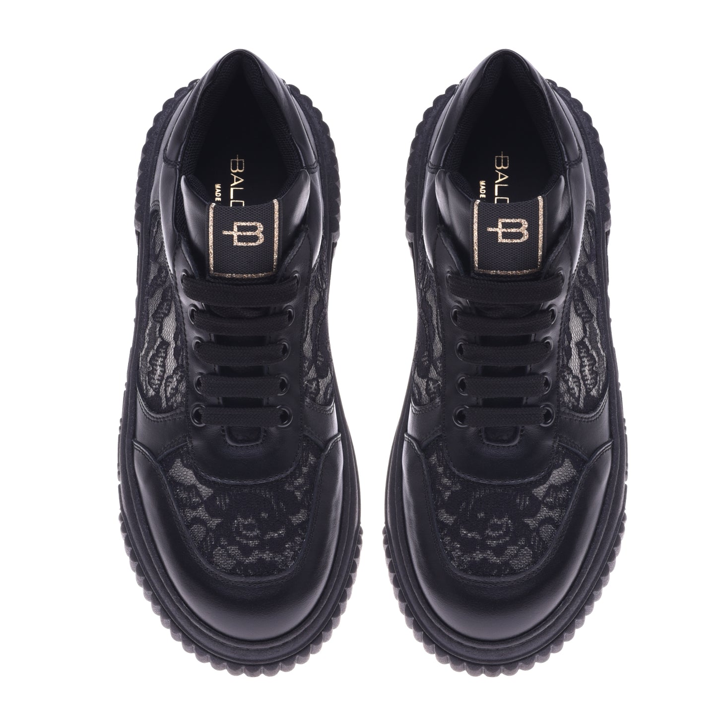 Sneakers noires en dentelle