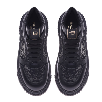 Sneakers noires en dentelle
