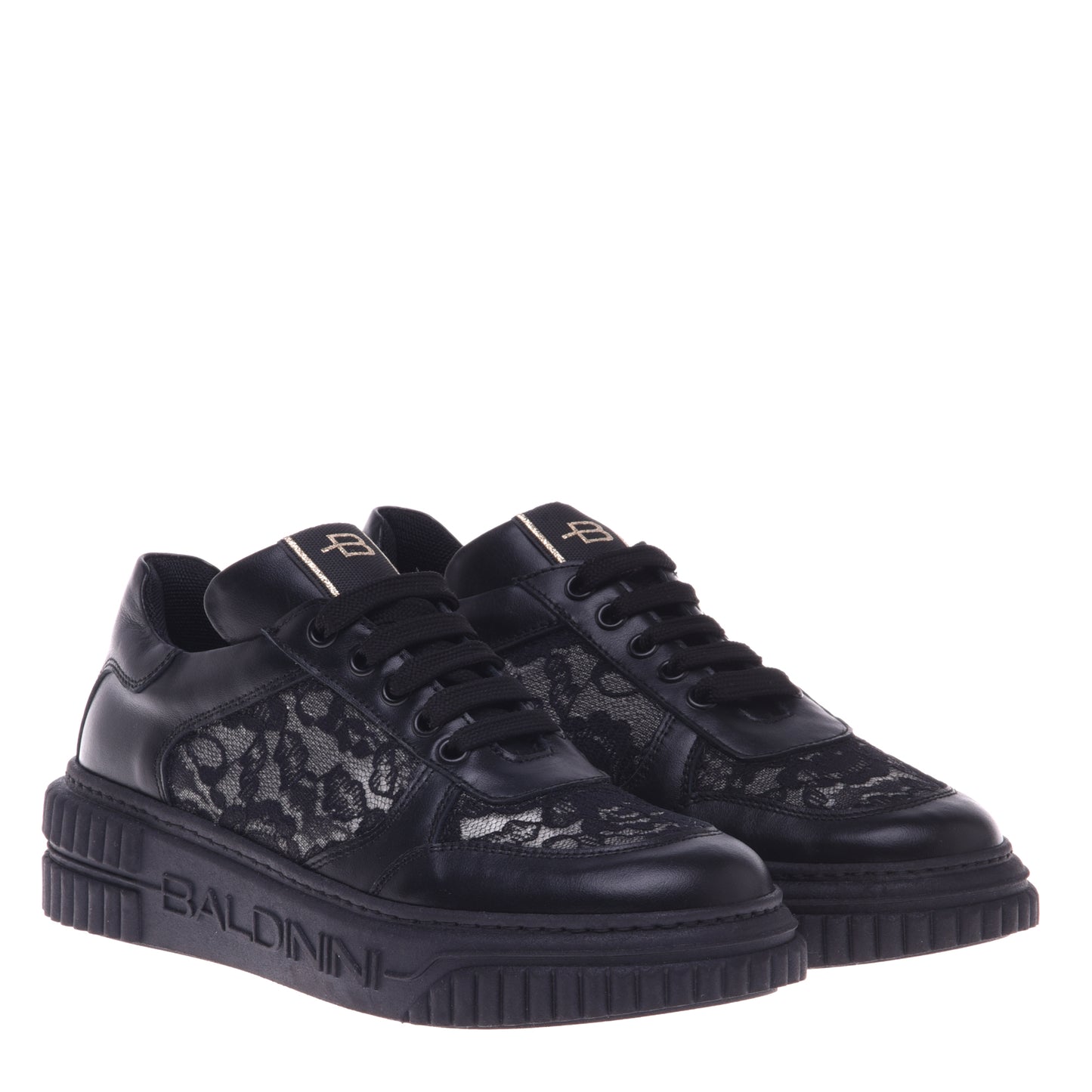 Sneakers noires en dentelle